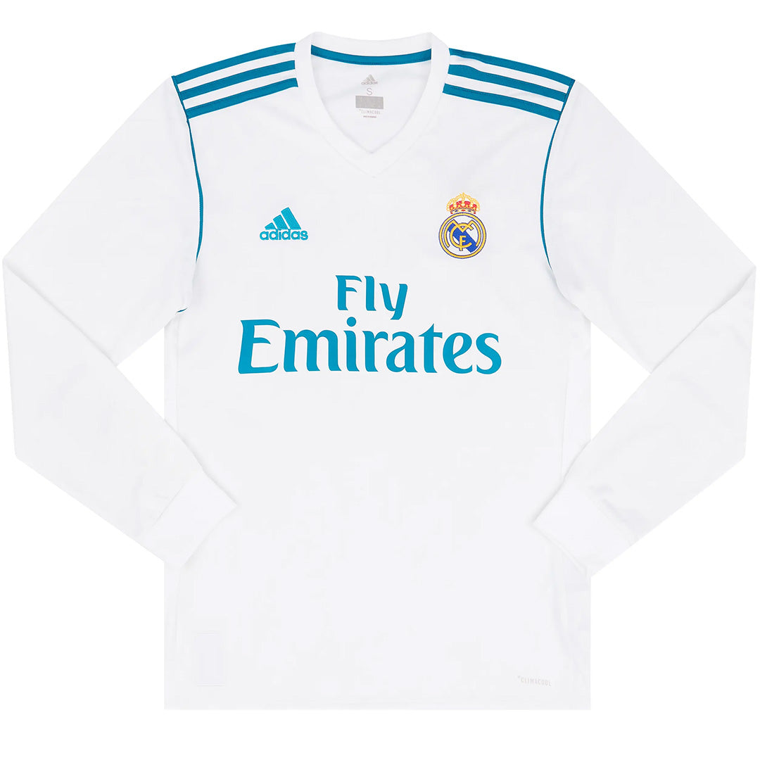 Retro Real Madrid Home Long Sleeve Jersey 2017/18 