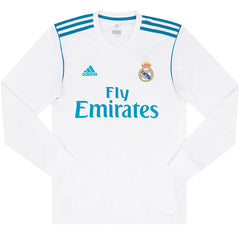 Retro Real Madrid Home Long Sleeve Jersey 2017/18 