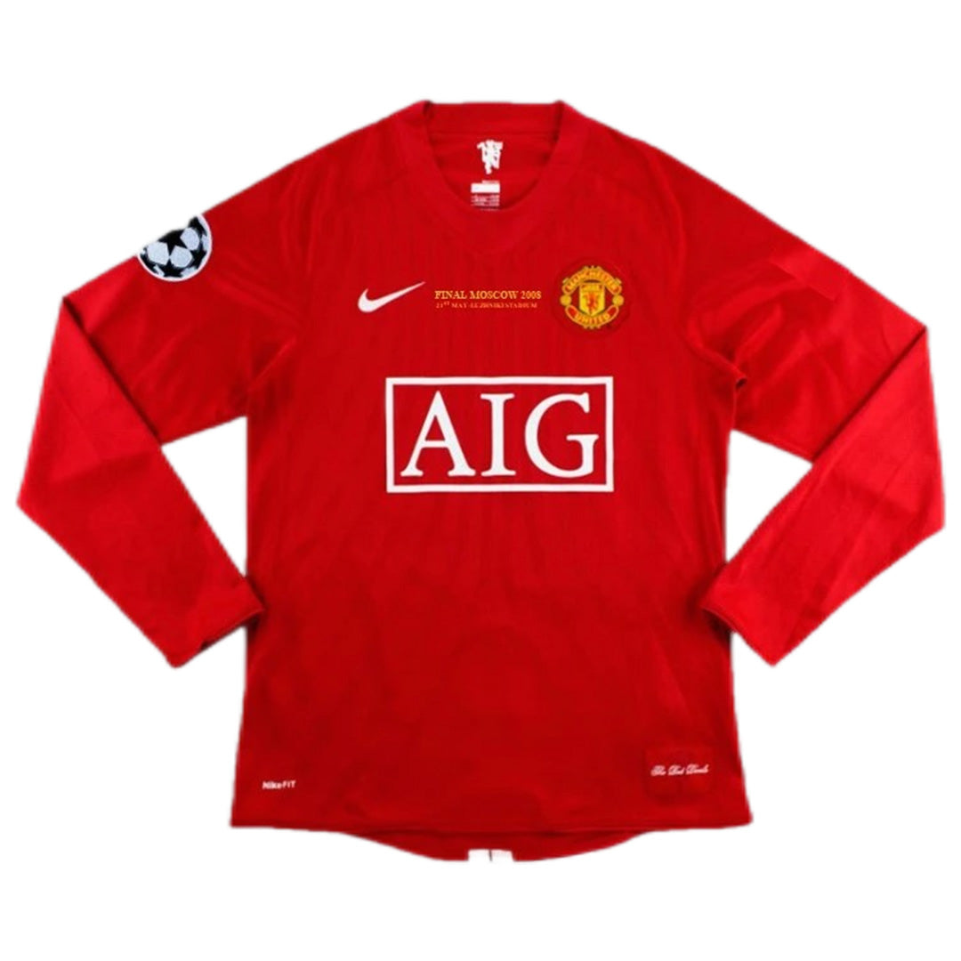 Retro Manchester United UCL Final Home Long Sleeve Jersey 2007/08 