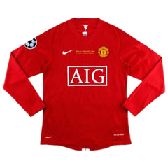 Retro Manchester United UCL Final Home Long Sleeve Jersey 2007/08 