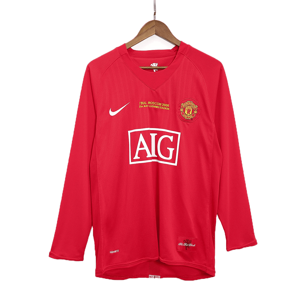 Retro Manchester United UCL Final Home Long Sleeve Jersey 2007/08 