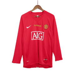 Retro Manchester United UCL Final Home Long Sleeve Jersey 2007/08 