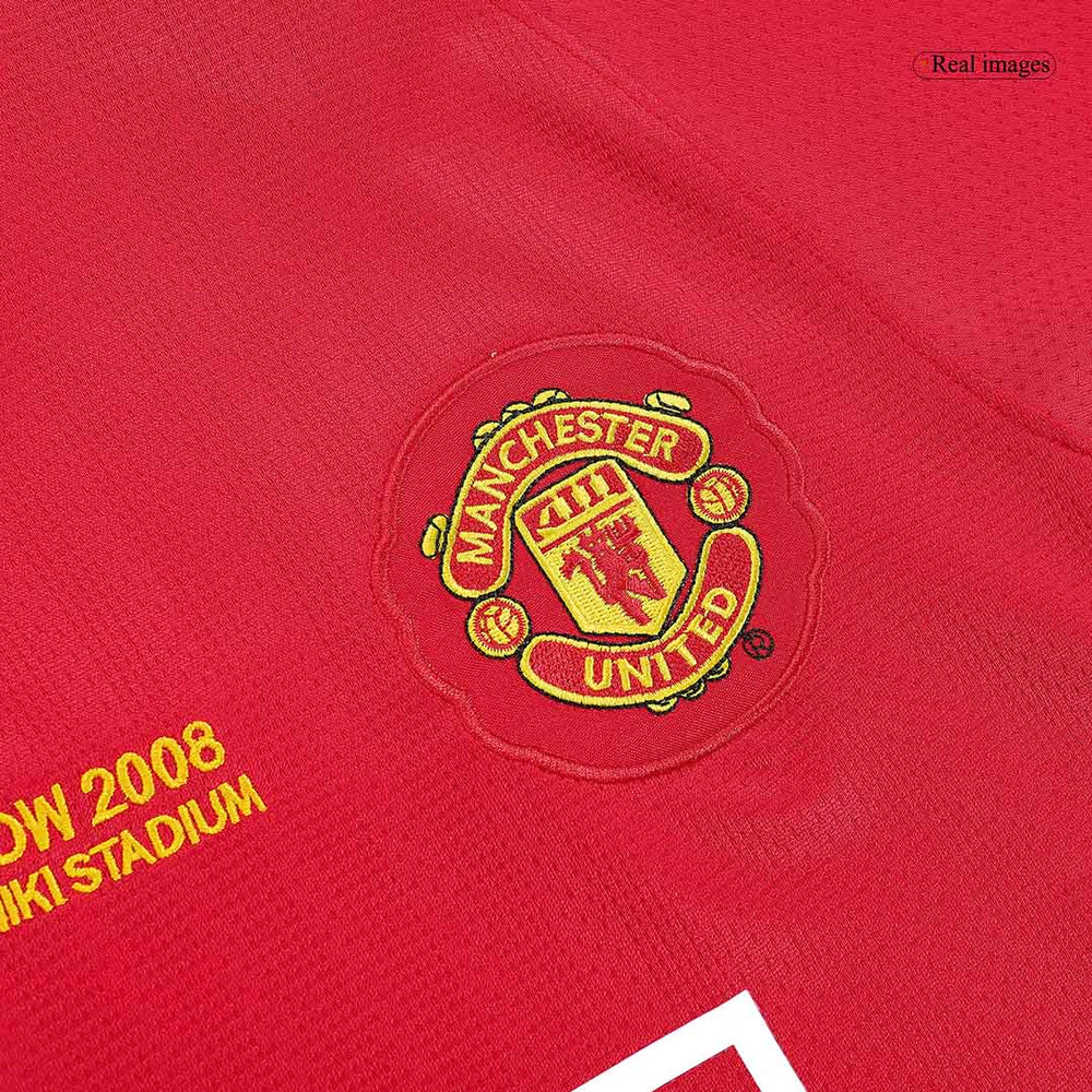 Retro Manchester United UCL Final Home Long Sleeve Jersey 2007/08 