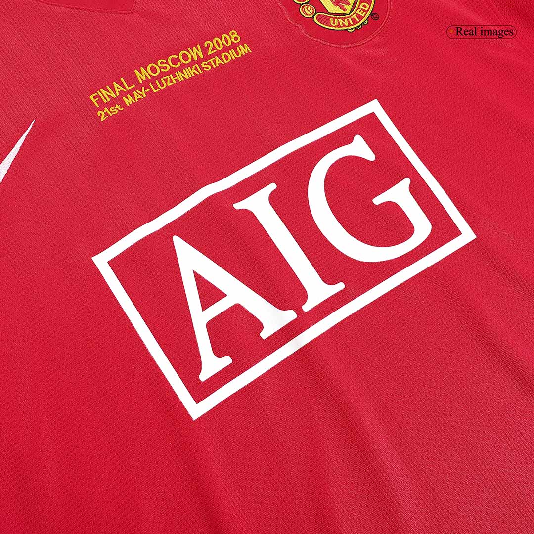 Retro Manchester United UCL Final Home Long Sleeve Jersey 2007/08 