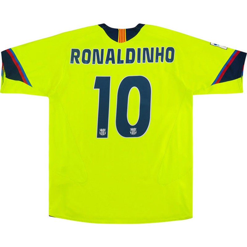 Ronaldinho #10 Retro Barcelona Away Jersey 2005/06 