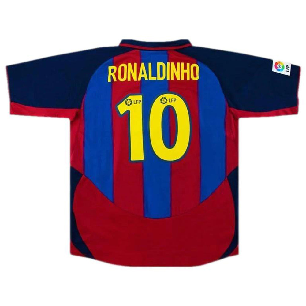 Ronaldinho #10 Retro Barcelona Home Jersey 2003/04 