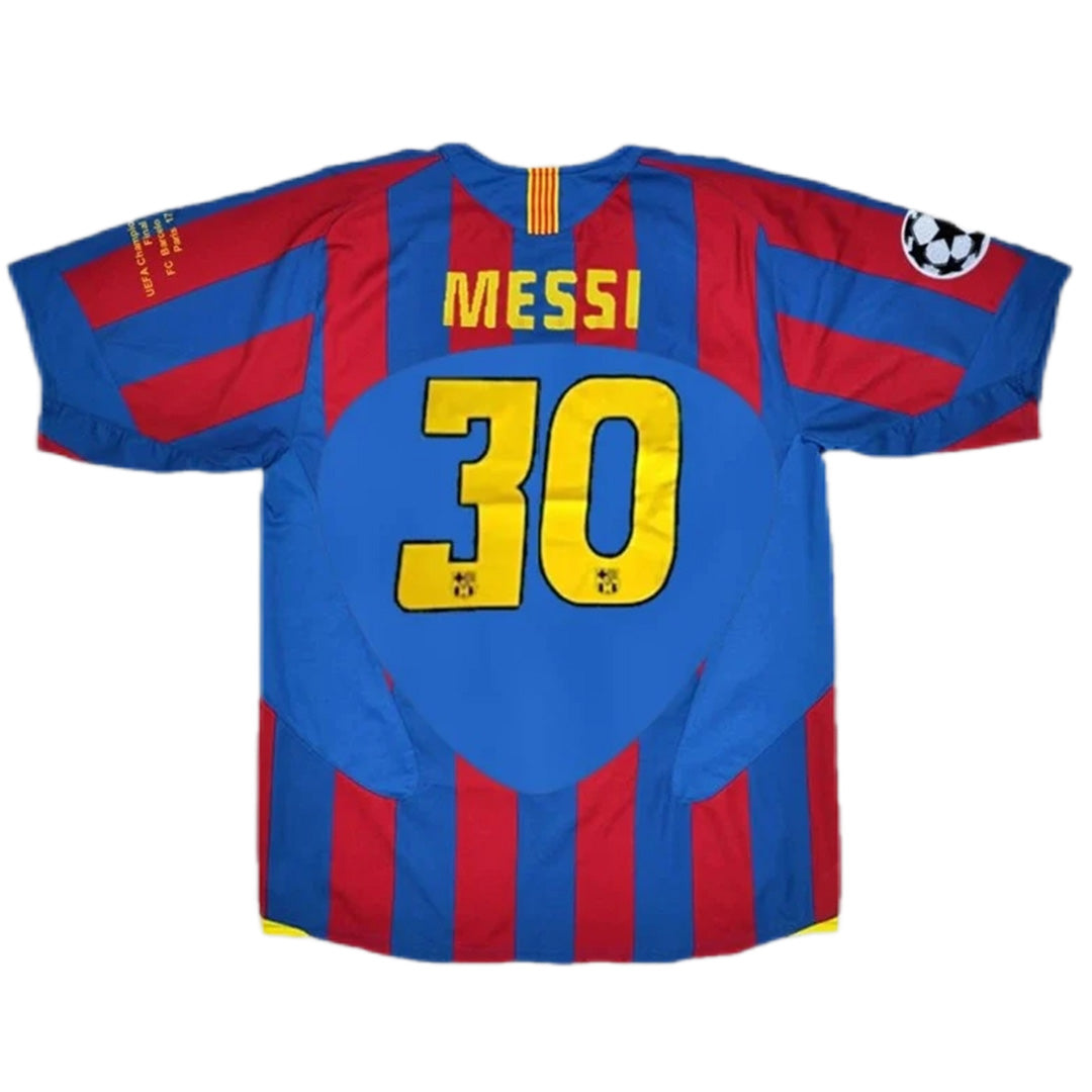Messi #30 Retro Barcelona UCL Final Home Jersey 2005/06 
