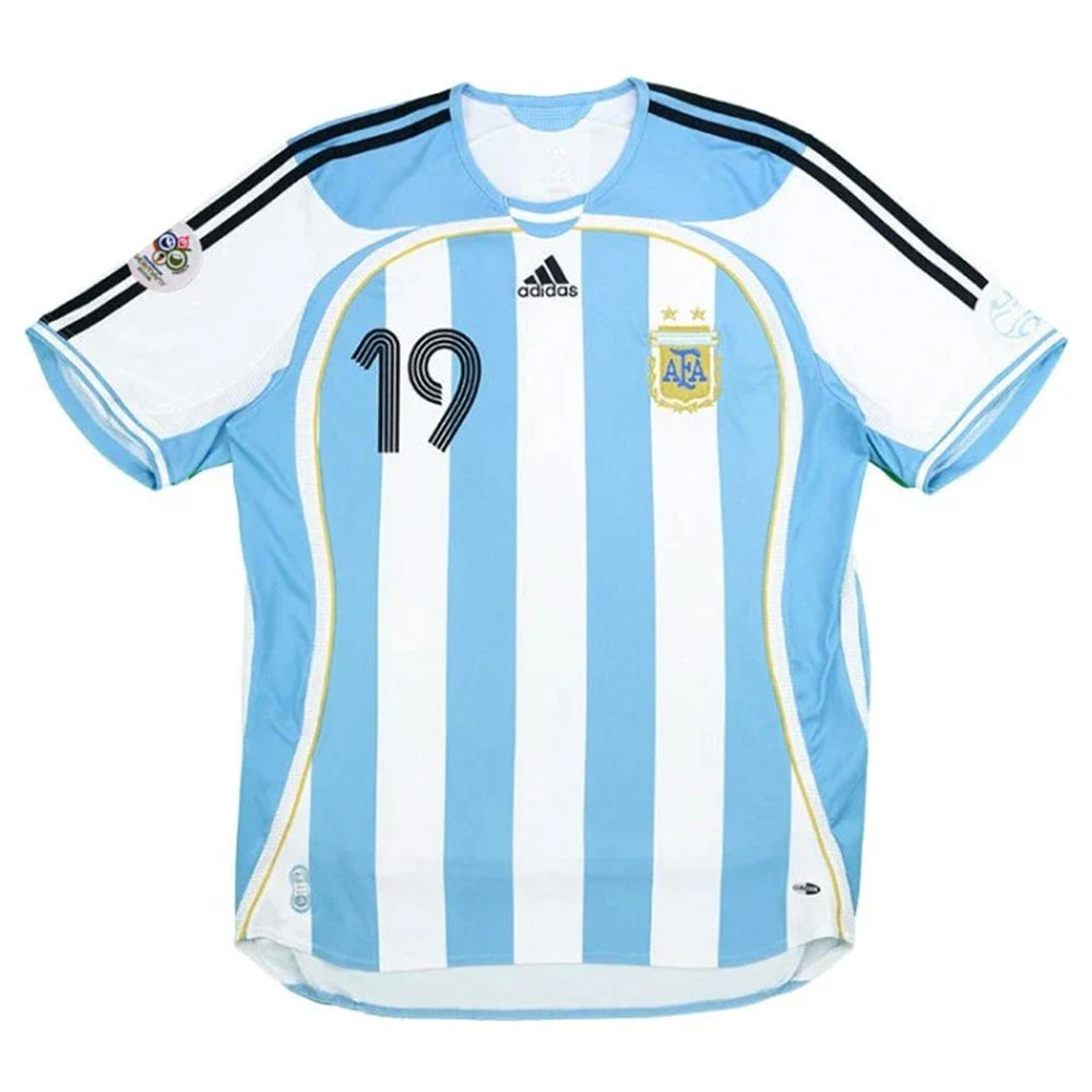 Messi #19 Retro Argentina Home Jersey World Cup 2006 