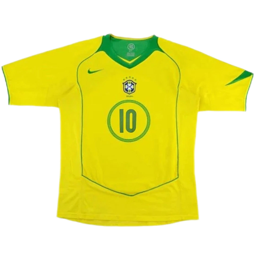 Ronaldinho #10 Retro Brazil Home Jersey 2004 