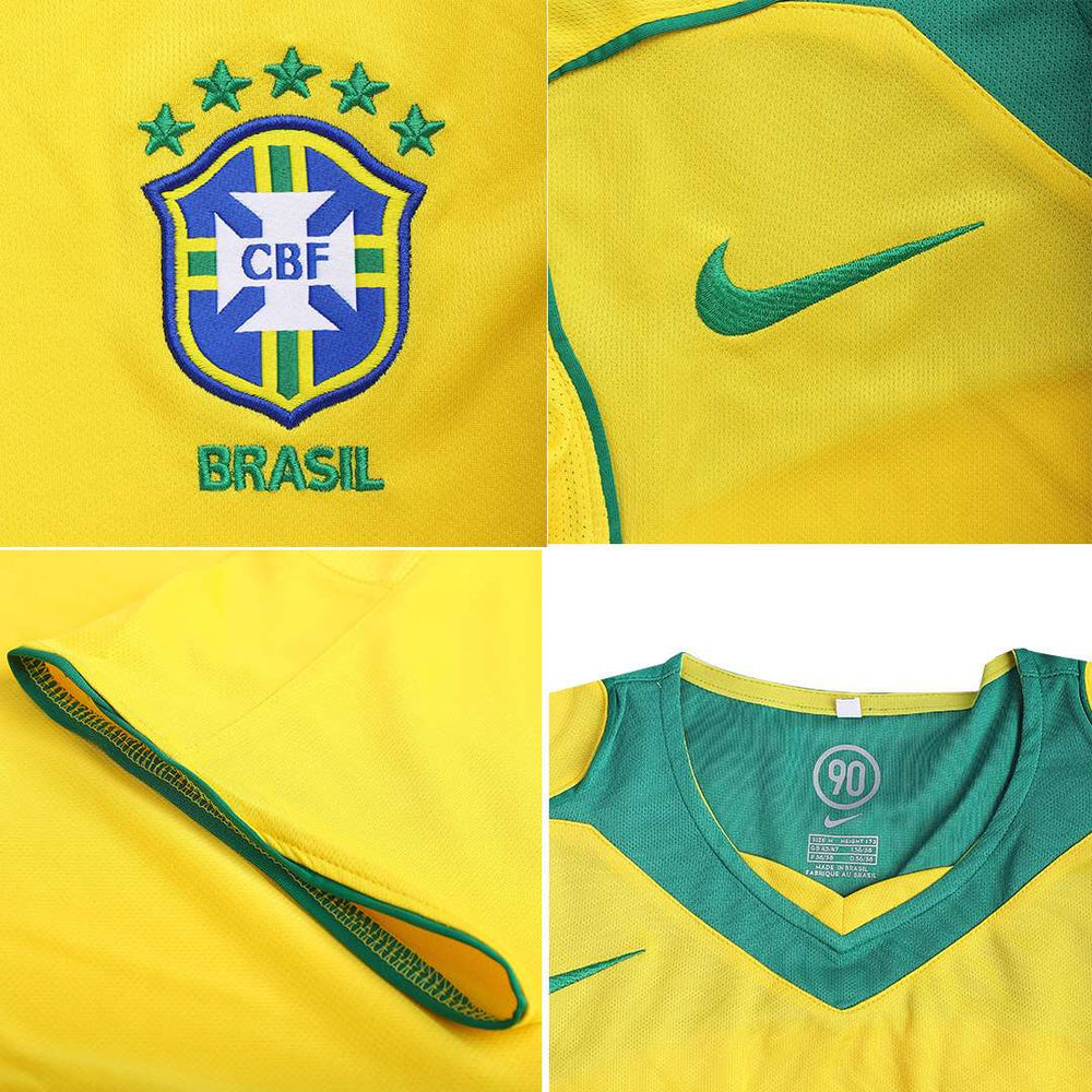 Ronaldinho #10 Retro Brazil Home Jersey 2004 