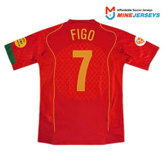 Figo #7 Retro Portugal Home Jersey Euro 2004 