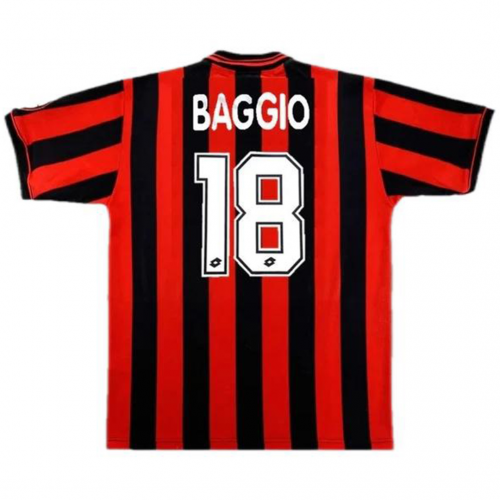 BAGGIO #18 Retro AC Milan Home Jersey 1996/97 