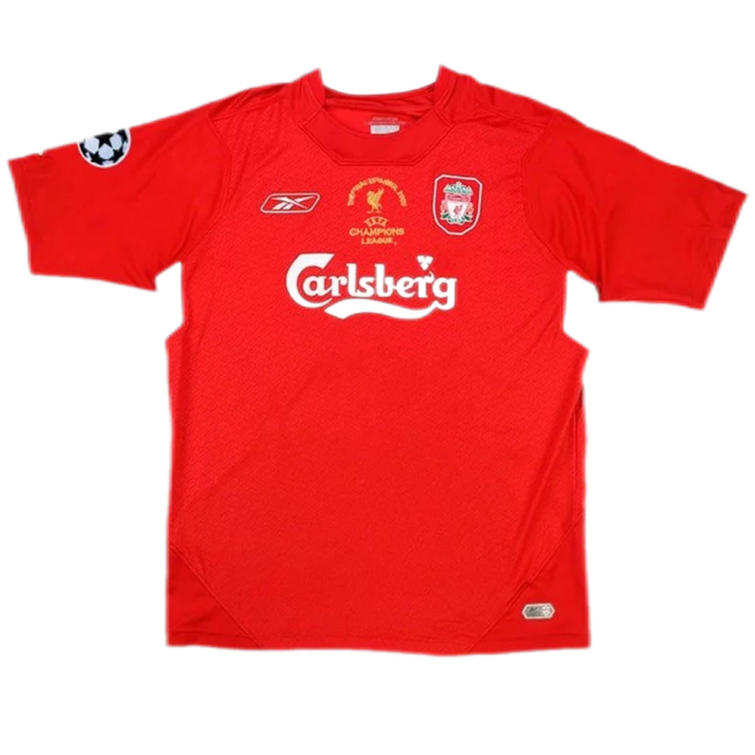 Gerrard #8 Retro Liverpool UCL Final Home Jersey 2005 