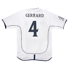 Gerrard #4 Retro England Home Jersey World Cup 2002 