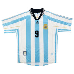 BATISTUTA #9 Retro Argentina Home Jersey World Cup 1998 