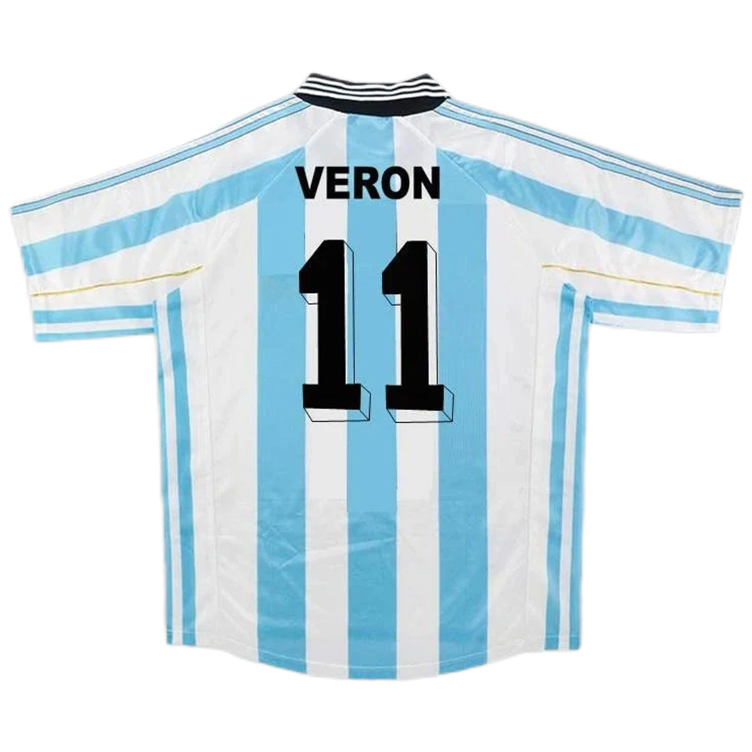 VERON #11 Retro Argentina Home Jersey World Cup 1998 