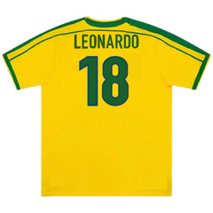 LEONARDO #18 Retro Brazil Home Jersey World Cup 1998 