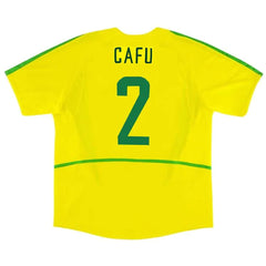 CAFU #2 Retro Brazil Home Jersey World Cup 2002 