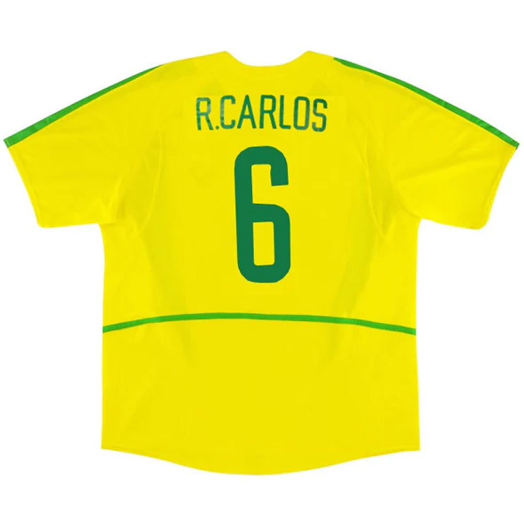 R.CARLOS #6 Retro Brazil Home Jersey World Cup 2002 