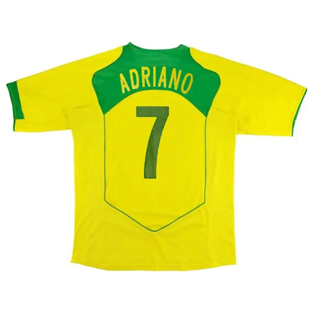ADRIANO #7 Retro Brazil Home Jersey 2004 