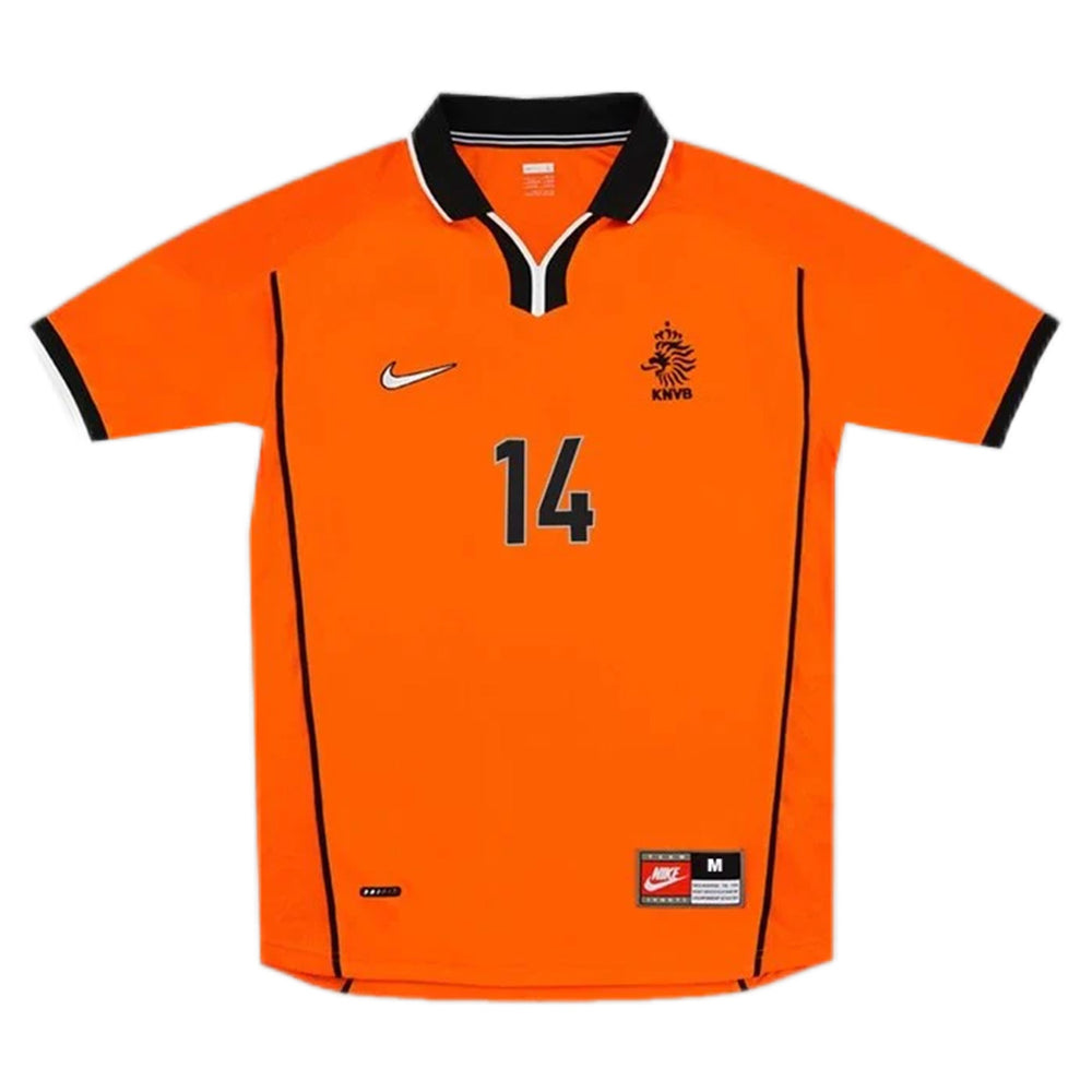 OVERMARS #14 Retro Netherlands Home Jersey World Cup 1998 