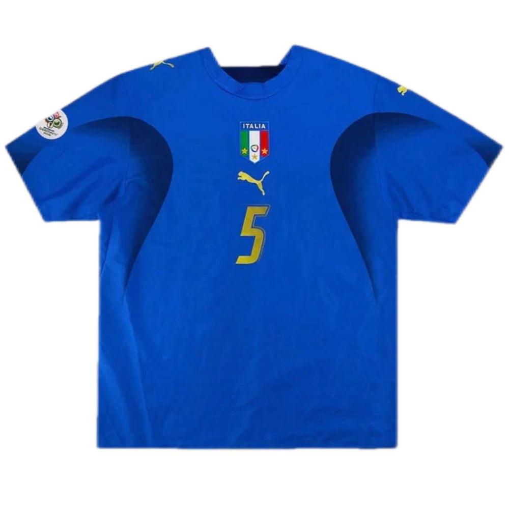 CANNAVARO #5 Retro Italy Home Jersey World Cup 2006 