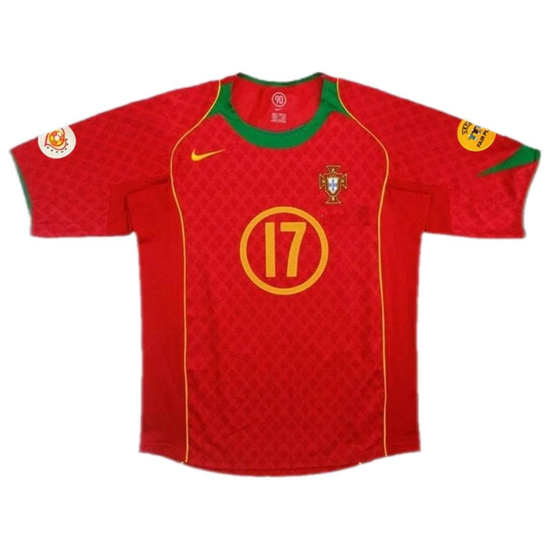 C.Ronaldo #17 Retro Portugal Home Jersey Euro 2004 