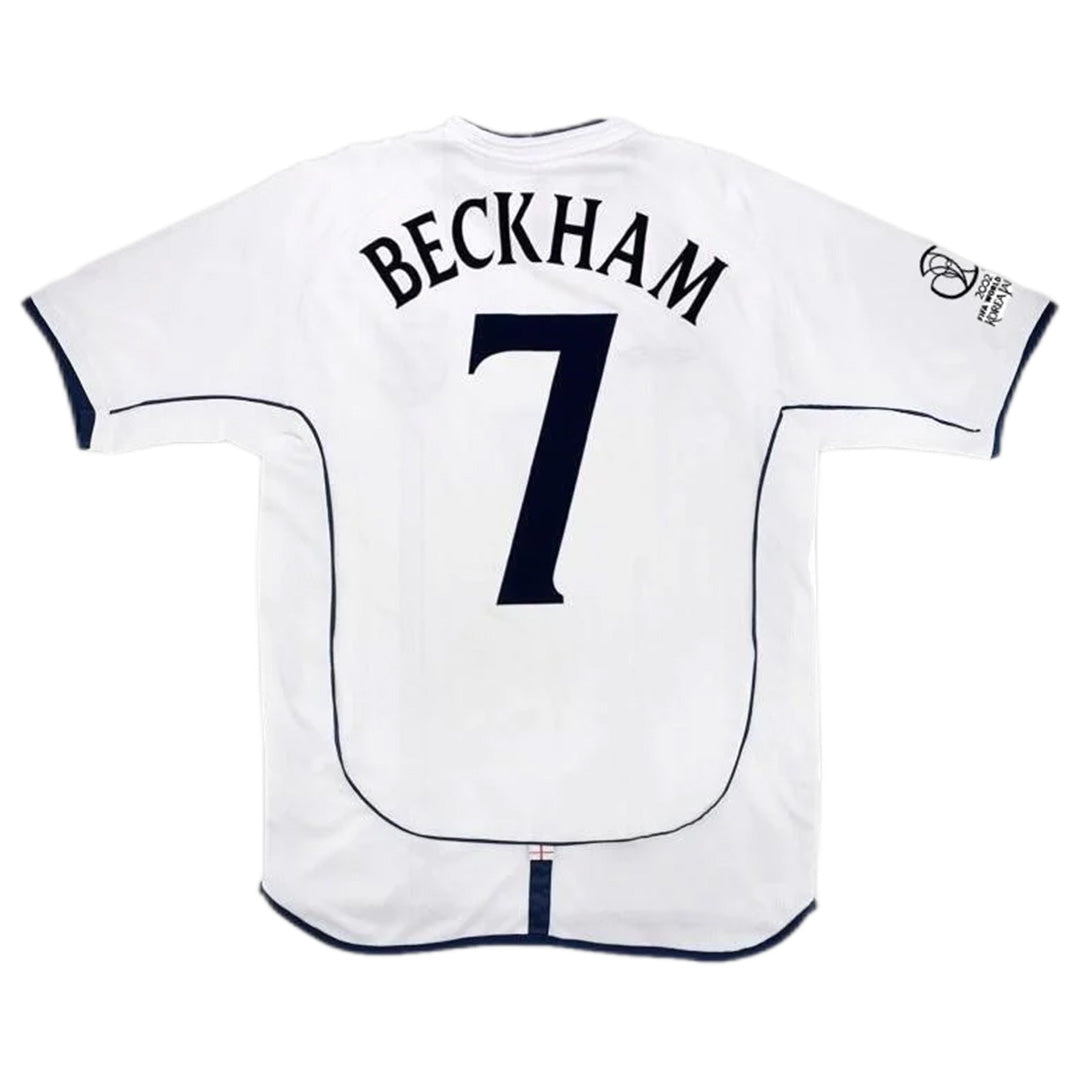 Beckham #7 Retro England Home Jersey World Cup 2002 