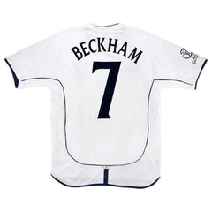 Beckham #7 Retro England Home Jersey World Cup 2002 