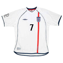 Beckham #7 Retro England Home Jersey World Cup 2002 