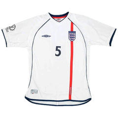 Ferdinand #5 Retro England Home Jersey World Cup 2002 