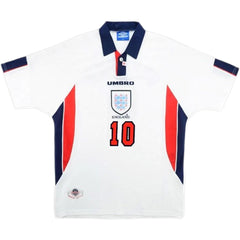 SHERINGHAM #10 Retro England Home Jersey World Cup 1998 