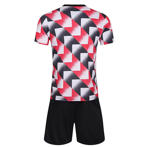 Customize Team Jersey Kit(Shirt+Short) Red & Black 728 