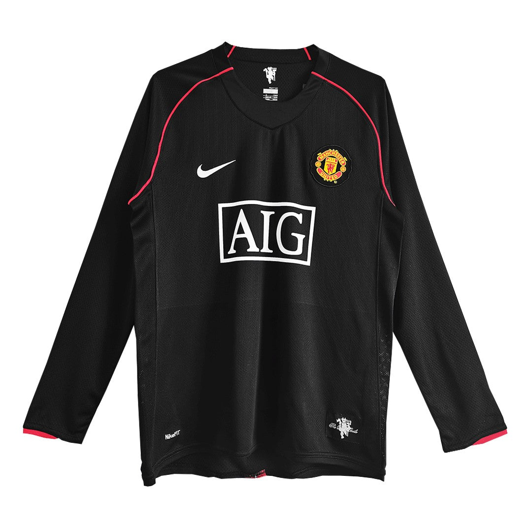 Retro Manchester United Away Long Sleeve Jersey 2007/08 