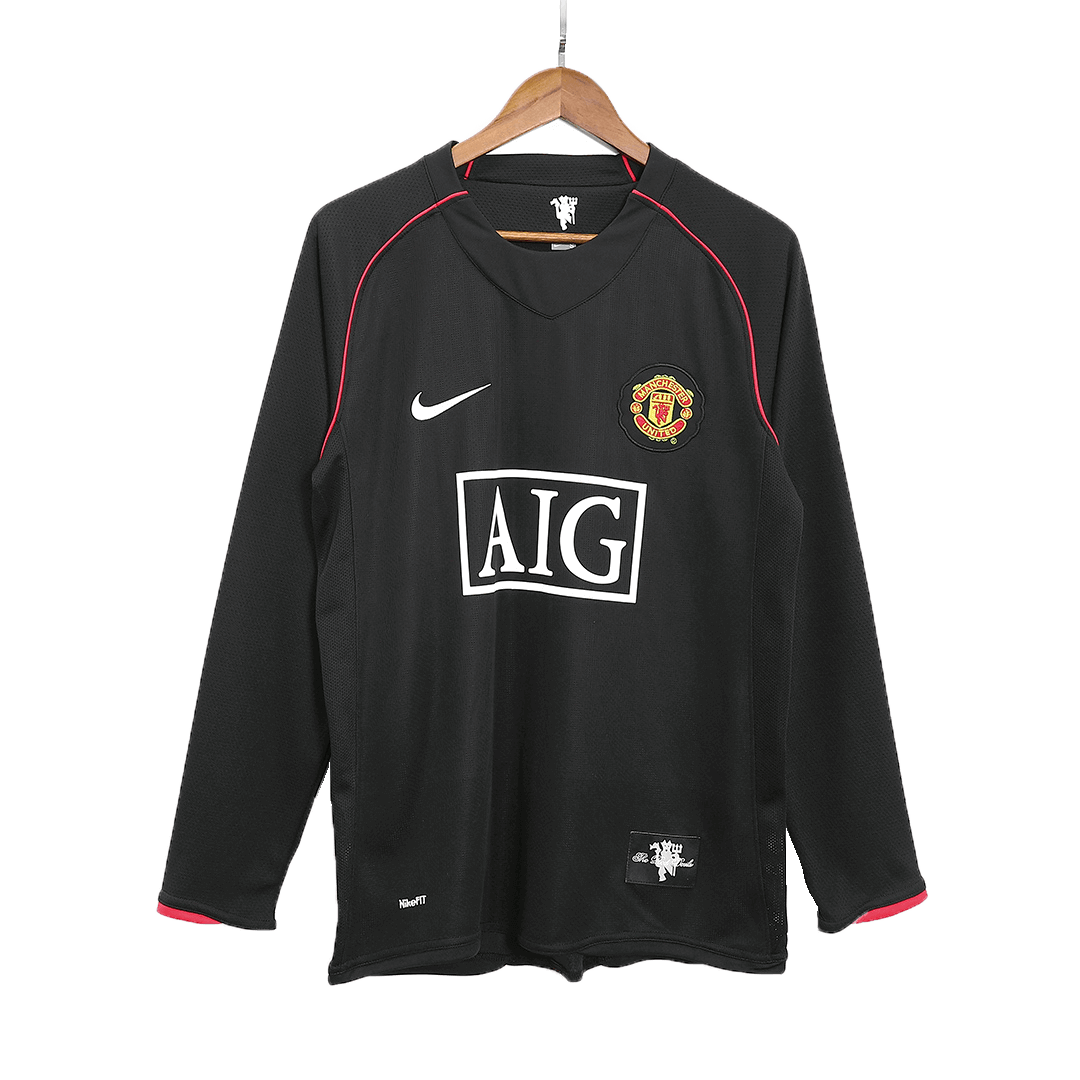 Retro Manchester United Away Long Sleeve Jersey 2007/08 