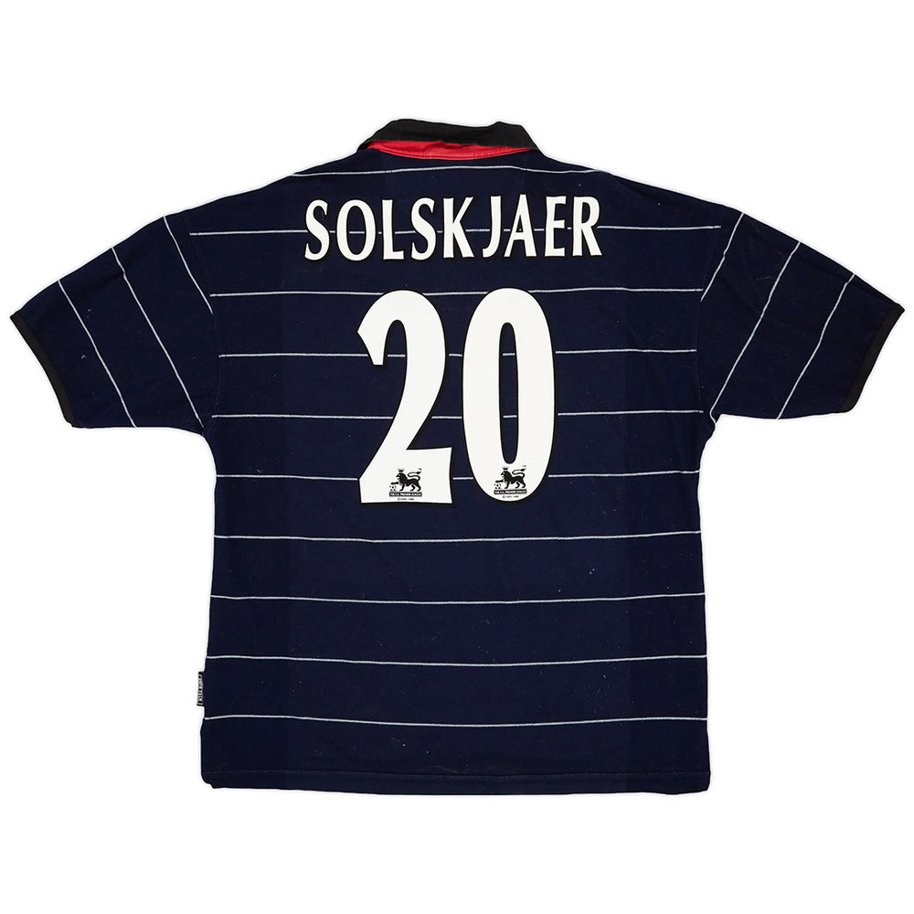 Solskjaer #20 Retro Manchester United Away Jersey 1999/00 