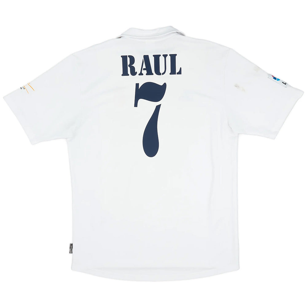RAUL #7 Retro Real Madrid Centenary Home Jersey 2002/03 