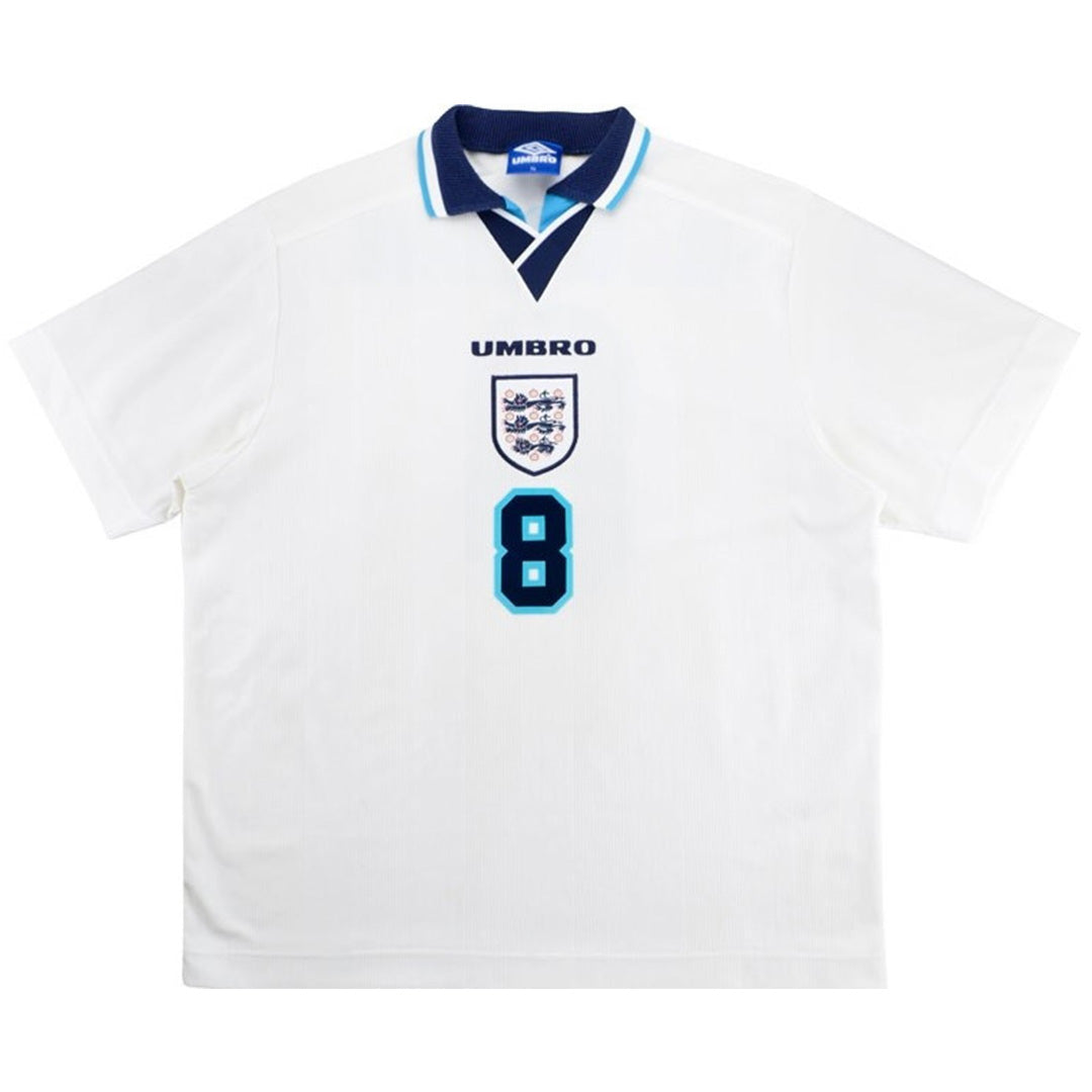 GASCOIGNE #8 Retro England Home Jersey Euro Cup 1996 