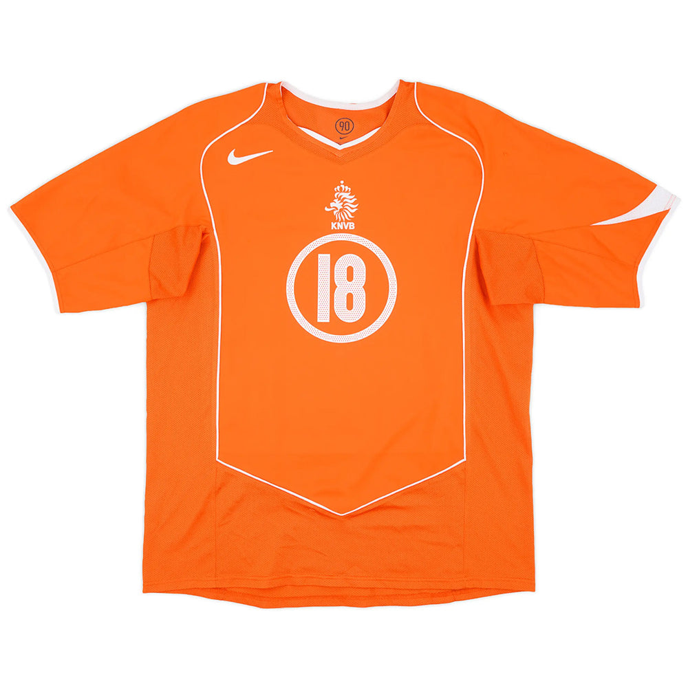V.PERSIE #18 Retro Netherlands Home Jersey EURO 2004 