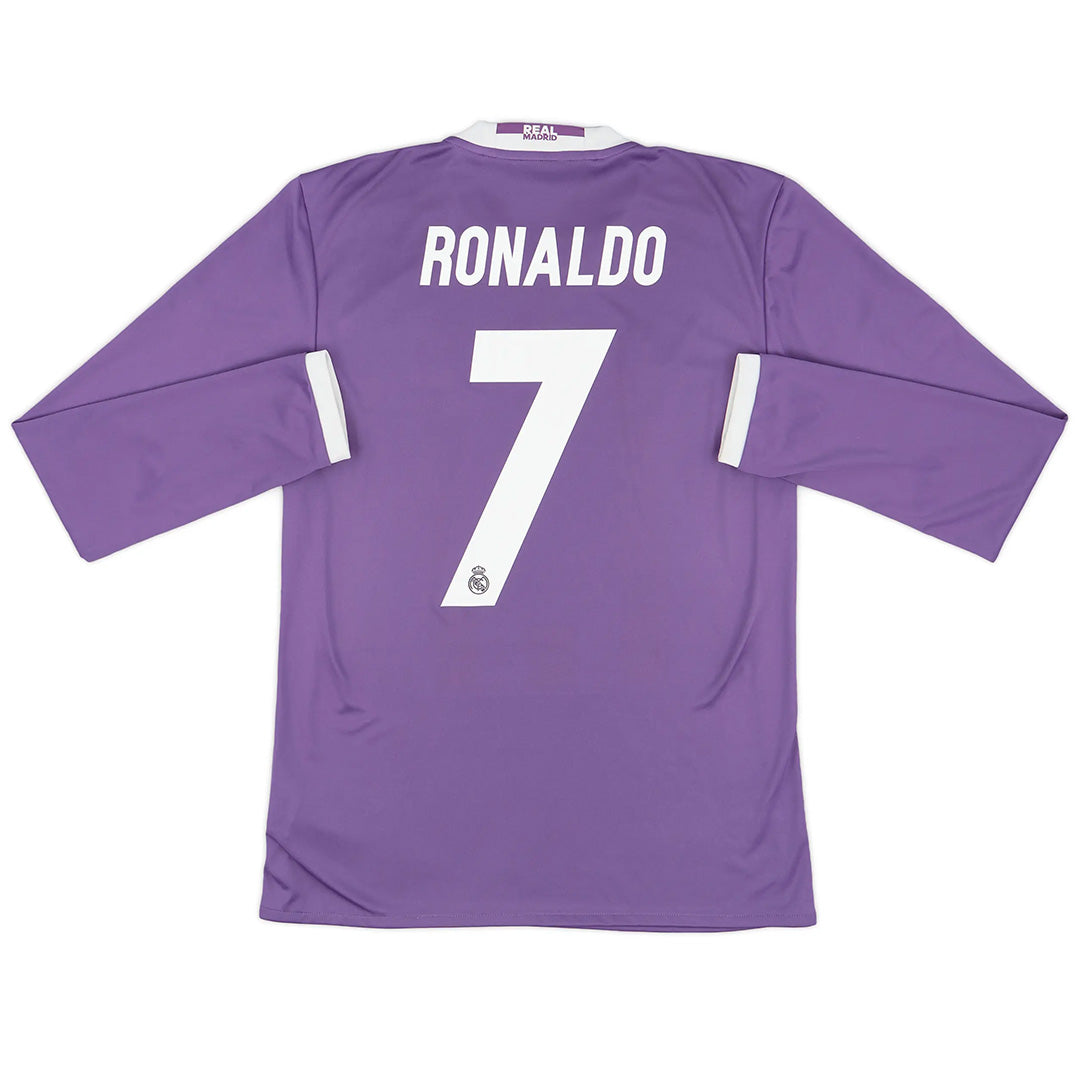 Ronaldo #7 Retro Real Madrid Long Sleeve Away Jersey 2016/17 