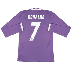 Ronaldo #7 Retro Real Madrid Long Sleeve Away Jersey 2016/17 