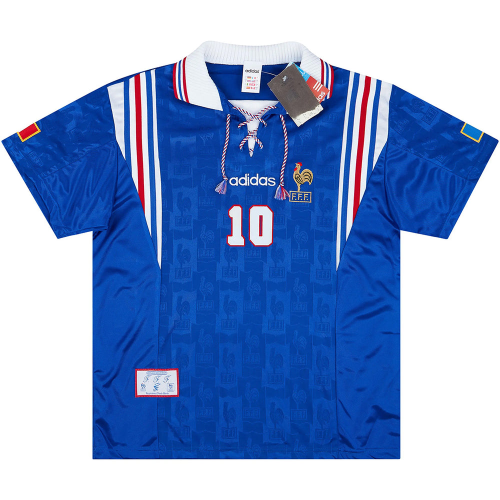 Zidane #10 Retro France Home Jersey Euro Cup 1996 
