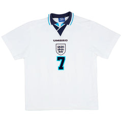 BECKHAM #7 Retro England Home Jersey Euro Cup 1996 