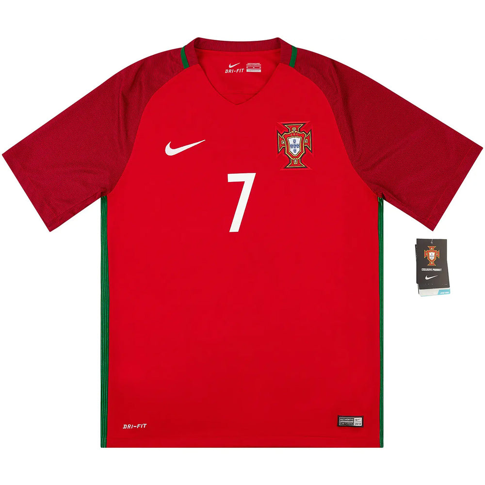 Ronaldo #7 Retro Portugal Home Jersey Euro Cup 2016 