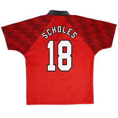 Scholes #18 Retro Manchester United Home Jersey 1996/98 