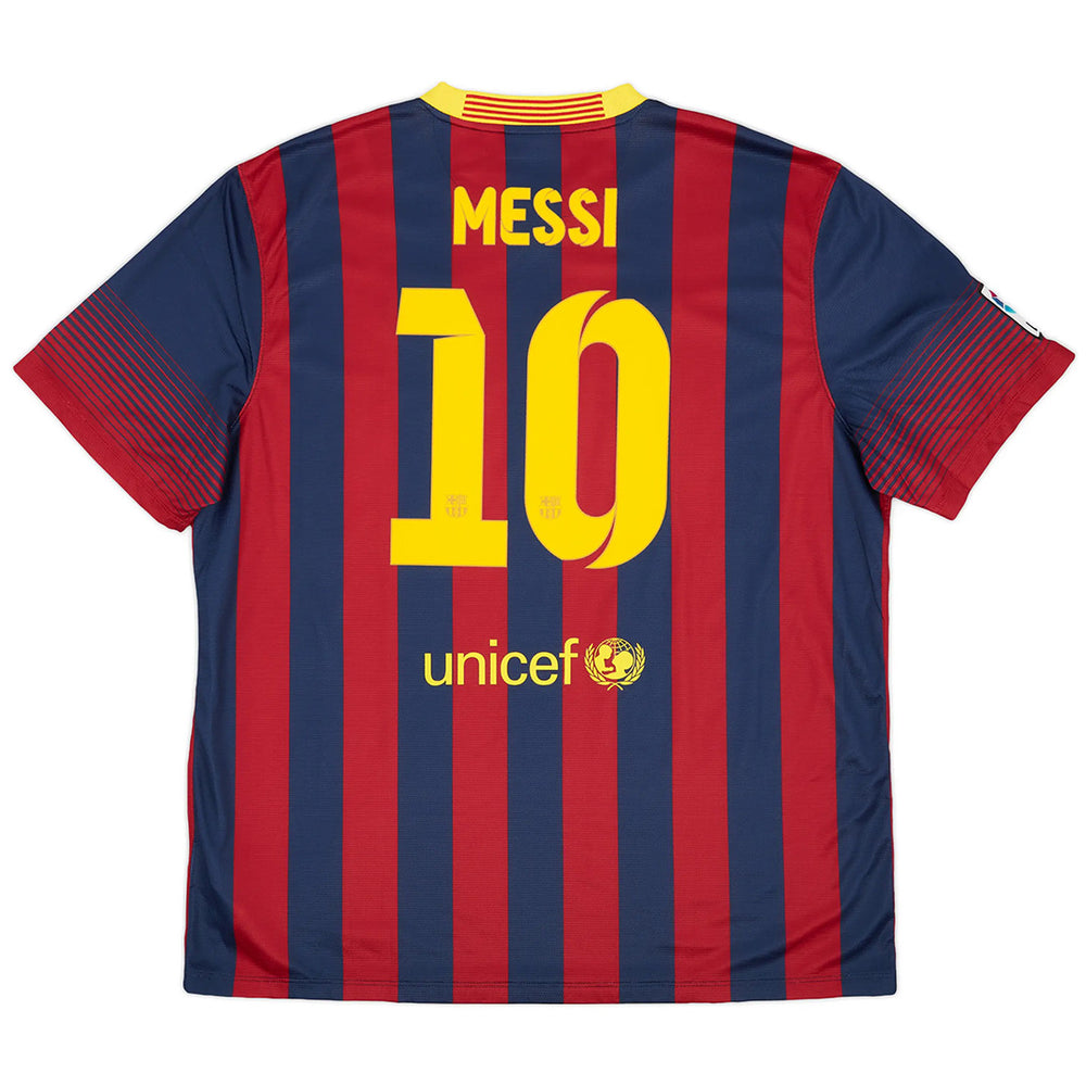 Messi #10 Retro Barcelona Home Jersey 2013/14 