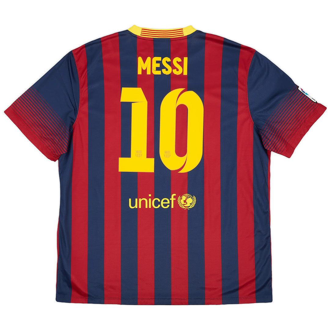 Messi #10 Retro Barcelona Home Jersey 2013/14 