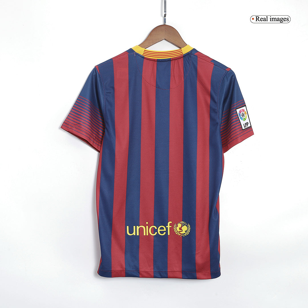 Messi #10 Retro Barcelona Home Jersey 2013/14 