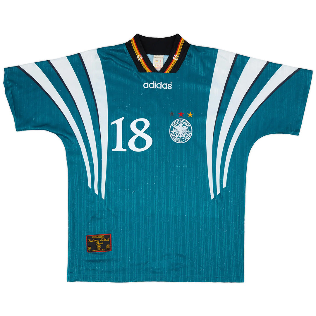 KLINSMANN #18 Retro Germany Away Jersey Euro Cup 1996 