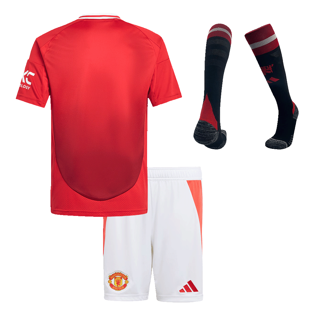 Kids Manchester United Home Full Kit(Jersey+Shorts+Socks) 